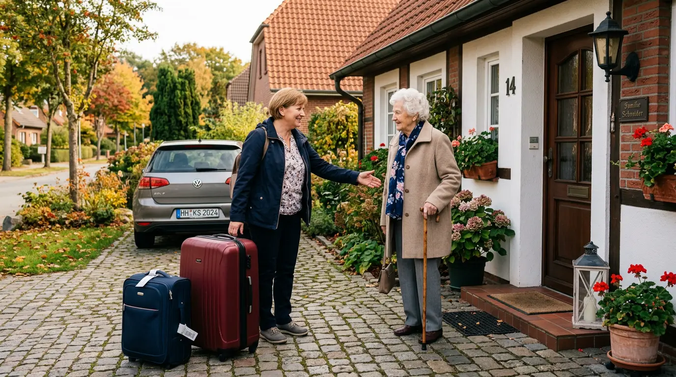 Firefly_Gemini Flash_Pierwszy wyjazd jako opiekunka do Niemiec przygotowania